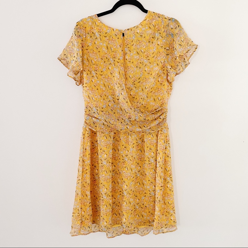 Sam Edelman Floral Fit & Flare Yellow Dress